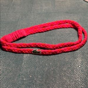 Lacoste pink and orange double braided headband